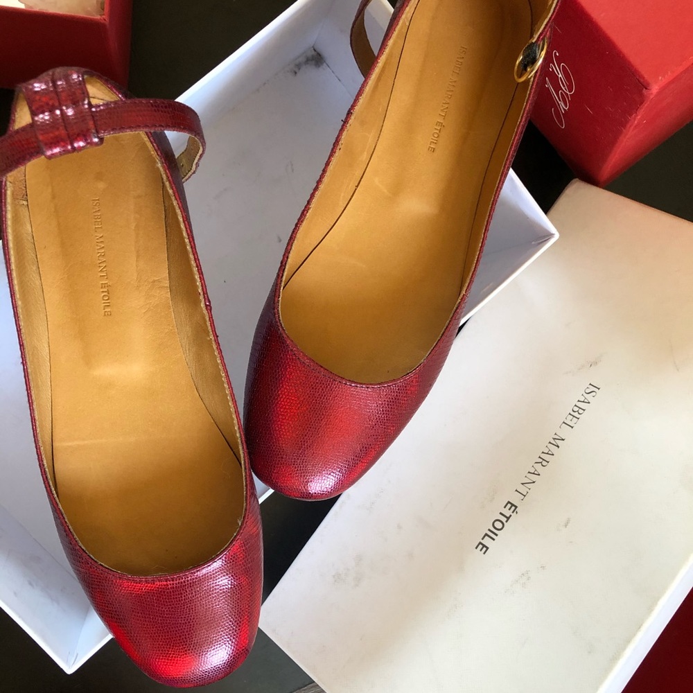 Cute Isabel marant flats in metallic red